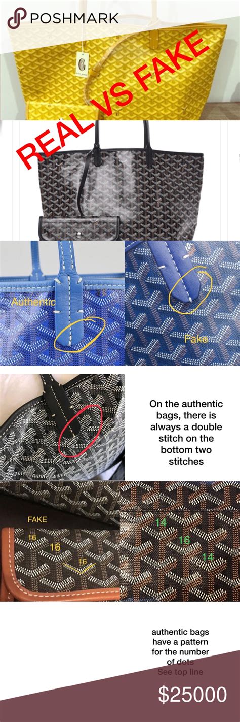 how to tell real goyard from fake goyard|authentic goyard tote.